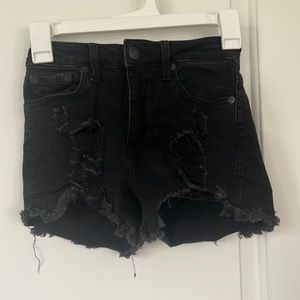 Aeropostale ripped black jean shorts
